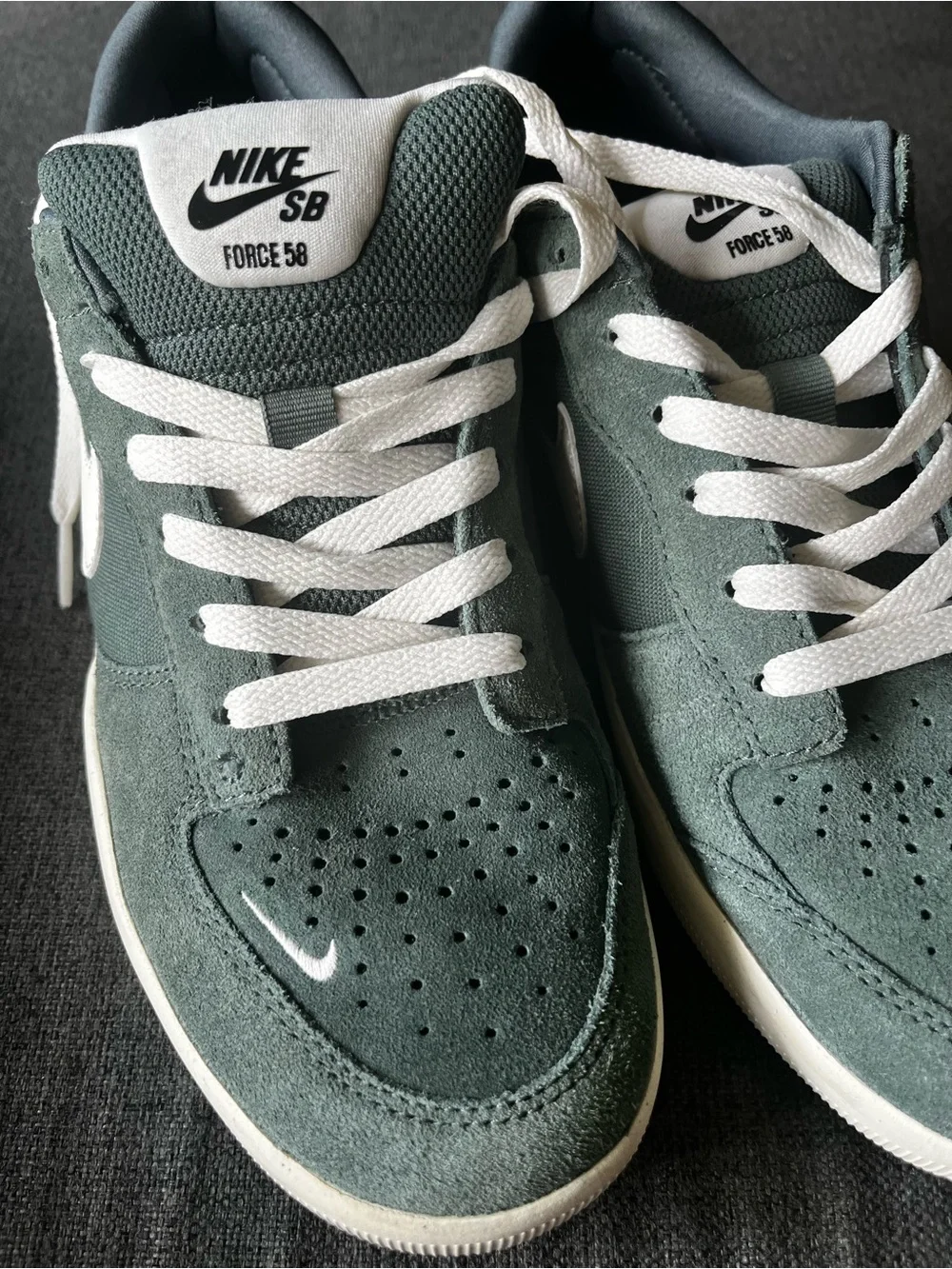 Nike SB Force 58 Vintage Green Suede Sneakers Men 9 Women10.5 Skate Original Box